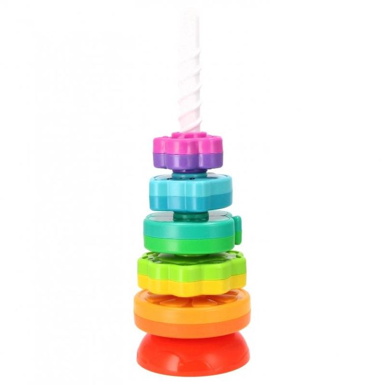 Bam Bam, tęczowa spirala, piramidka, owoce