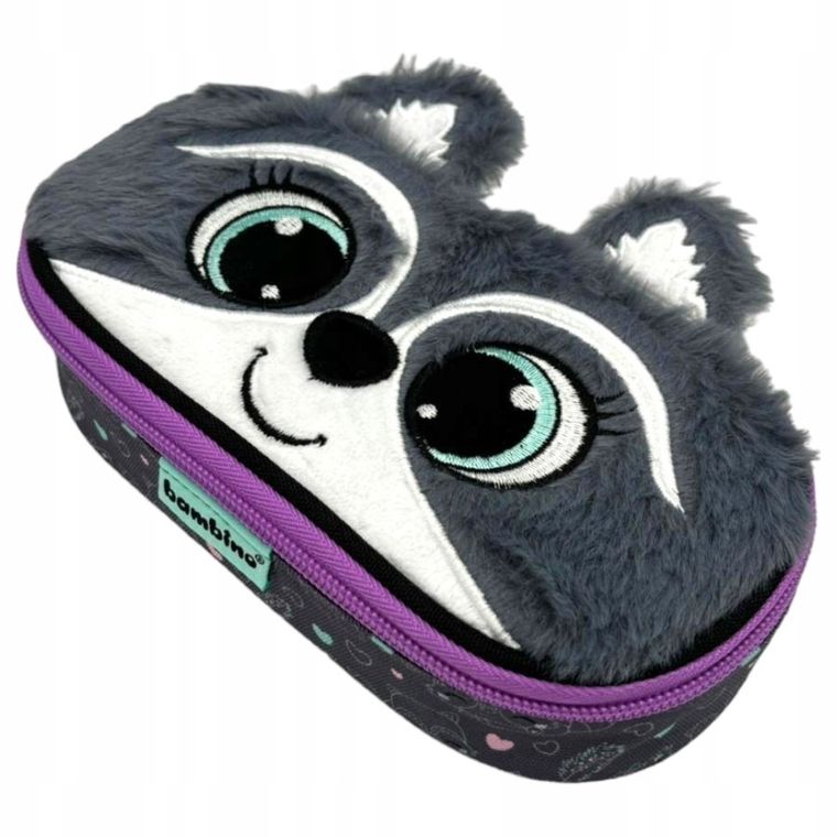 Bambino, piórnik, owalny, Racoon