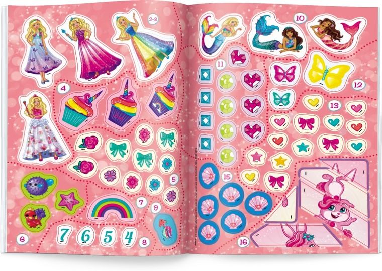 Barbie. 100 brokatowych naklejek i zadania