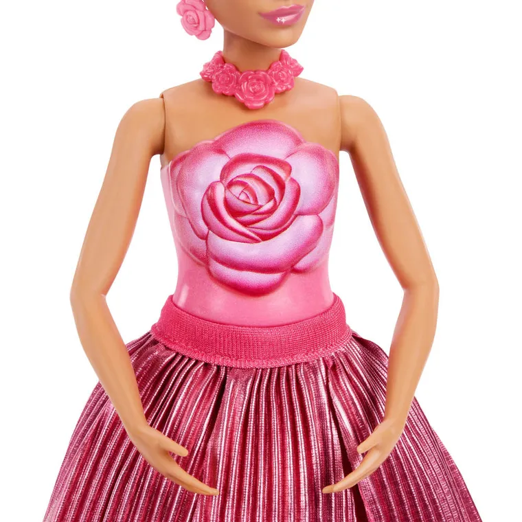 Barbie, Flower Reveal, kwiatowa lalka niespodzianka, czerwony kwiat