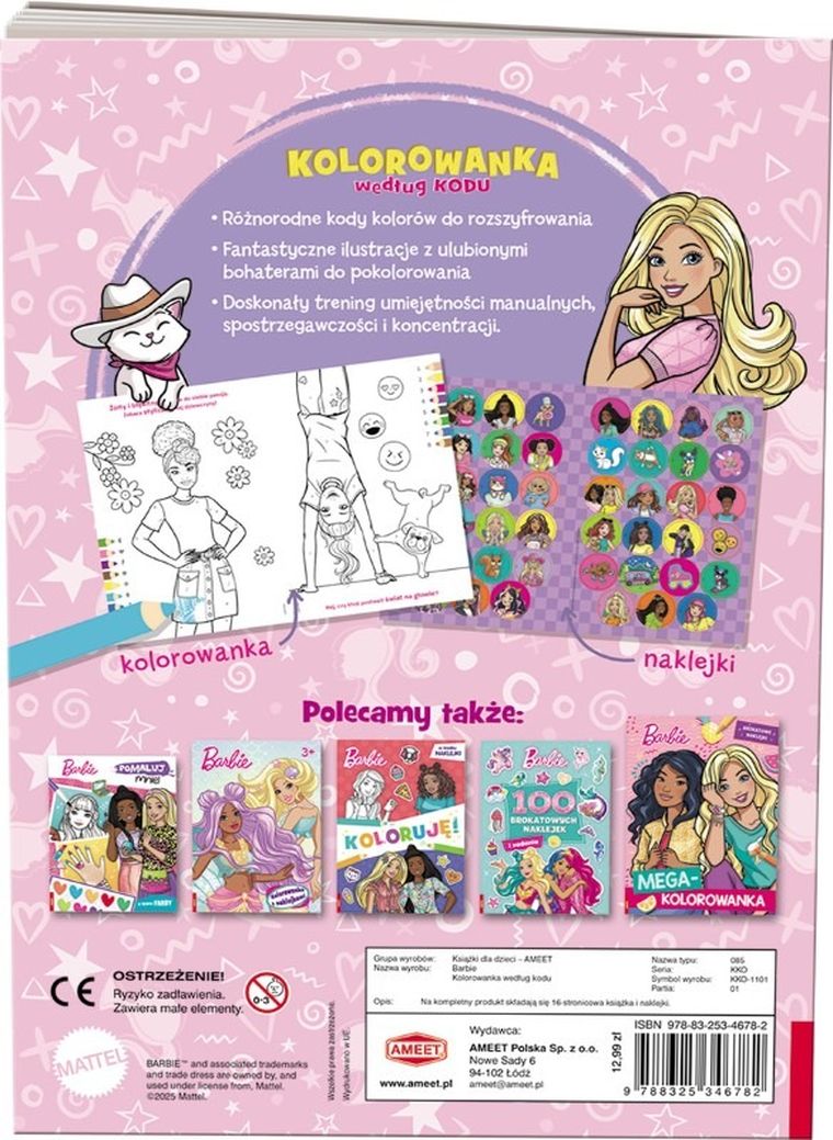 Barbie. Kolorowanka według kodu