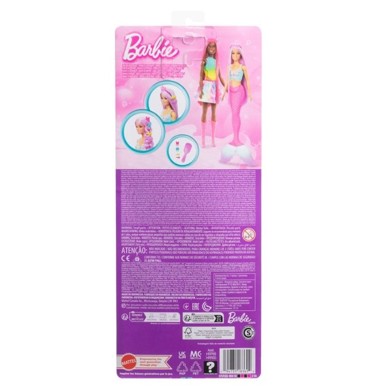 Barbie, lalka z długimi włosami, Syrenka