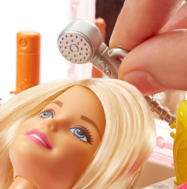Barbie, Salon fryzjerski, zestaw z lalką i akcesoriami