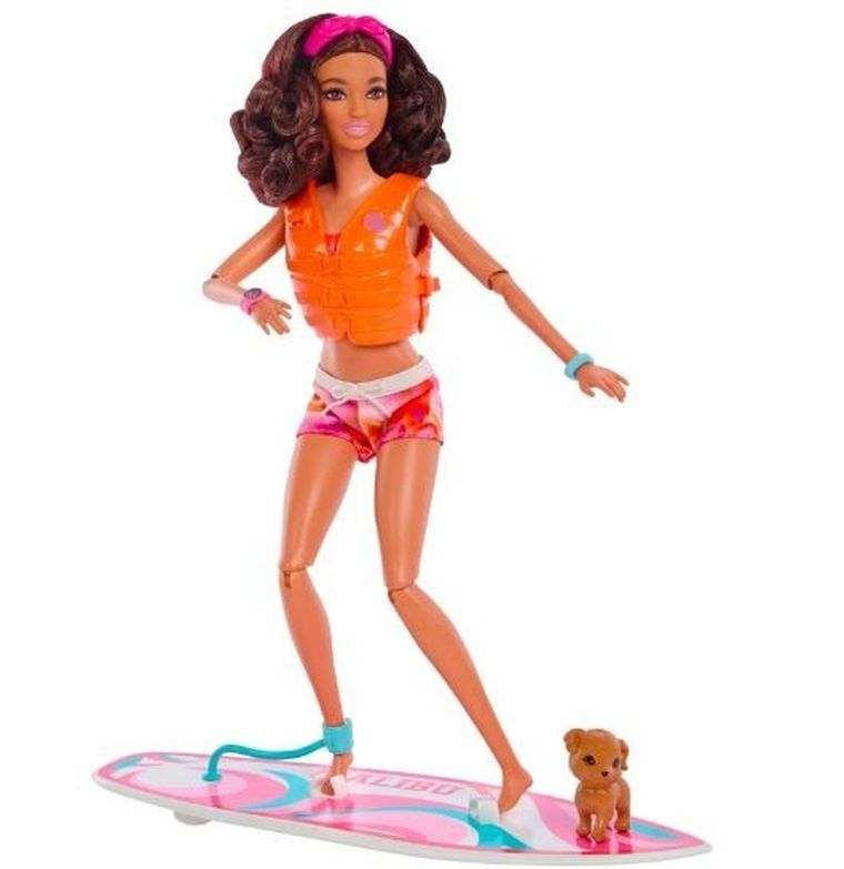 Barbie, Surferka, lalka brunetka z akcesoriami