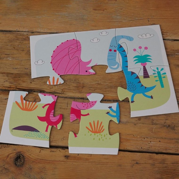 Barbo Toys, Little Bright Ones, Dinozaur, moje pierwsze puzzle, 3 układanki