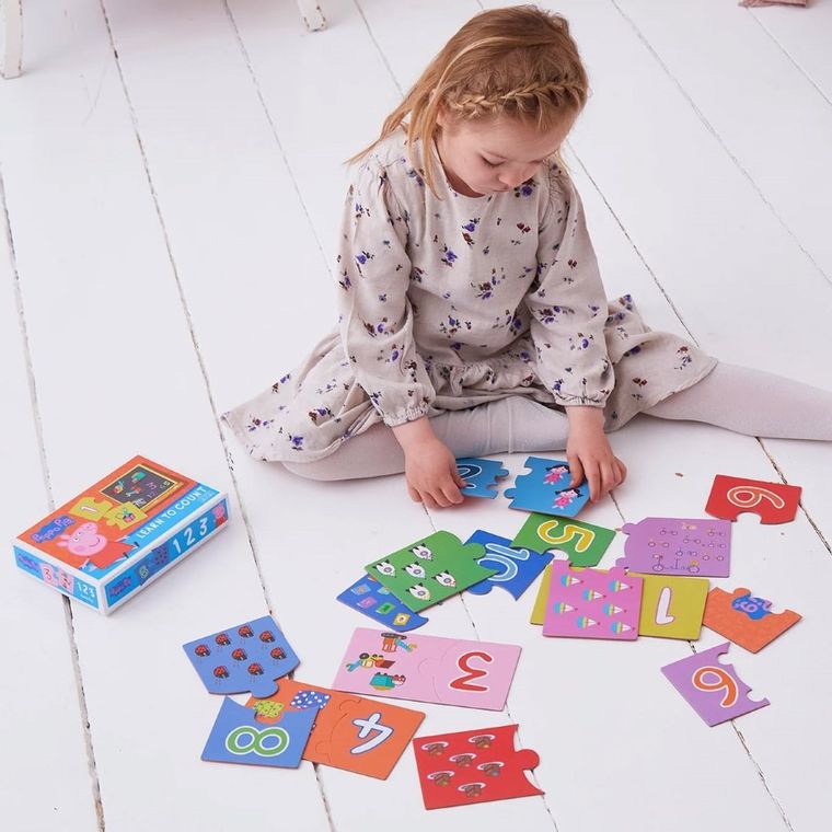 Barbo Toys, Świnka Peppa, Nauka liczenia, puzzle edukacyjne, 10 układanek, 20 elementów