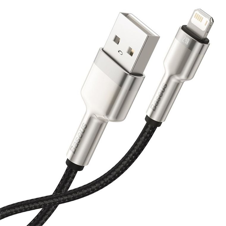 Baseus, Cafule, Lightning 2.4a, Kabel USB, 1m, czarny
