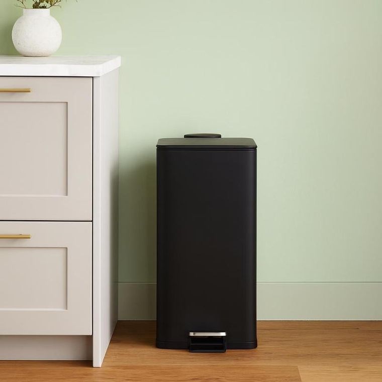 Bathroom Solutions, Delta, kosz na śmieci, metalowy, czarny, 30l