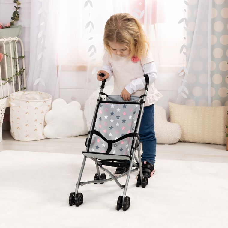 Bayer Design, Buggy, wózek spacerówka dla lalek z torbą, szary
