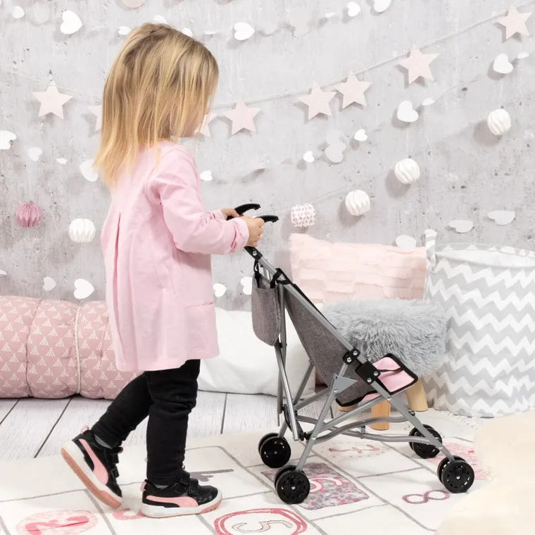 Bayer Design, Buggy, wózek spacerówka dla lalek z torbą, szary