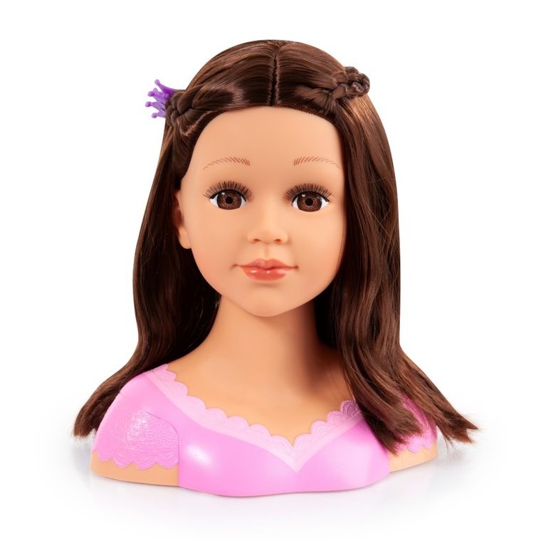 Bayer Design, Charlene, Super Modelka, głowa do stylizacji fryzur z akcesoriami, brunetka, 27 cm