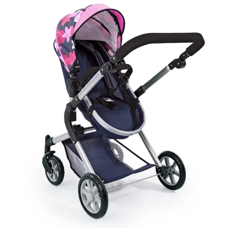 Bayer Design, City Neo, głęboki wózek dla lalek, granatowo-różowy