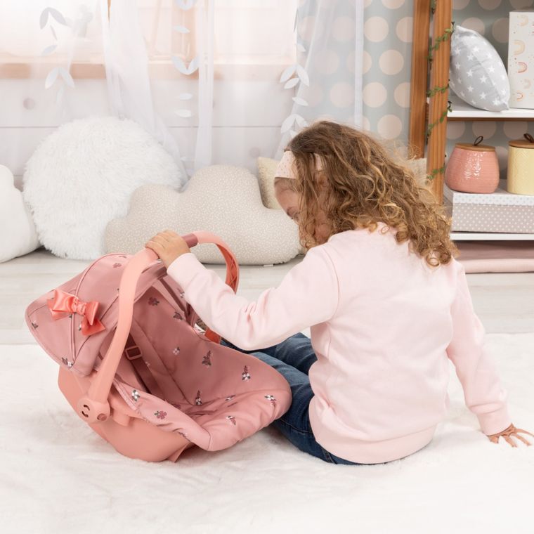 Bayer Design, Deluxe, fotelik samochodowy dla lalek z baldachimem, różowy