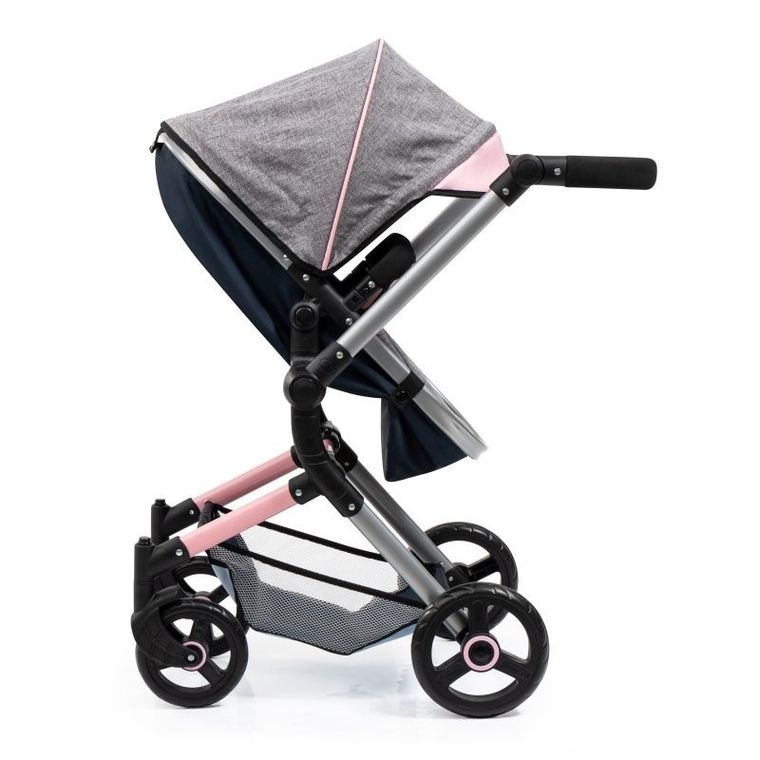 Bayer Design, Neo Vario Combi, głęboki wózek dla lalek z torbą, szary-granat-róż
