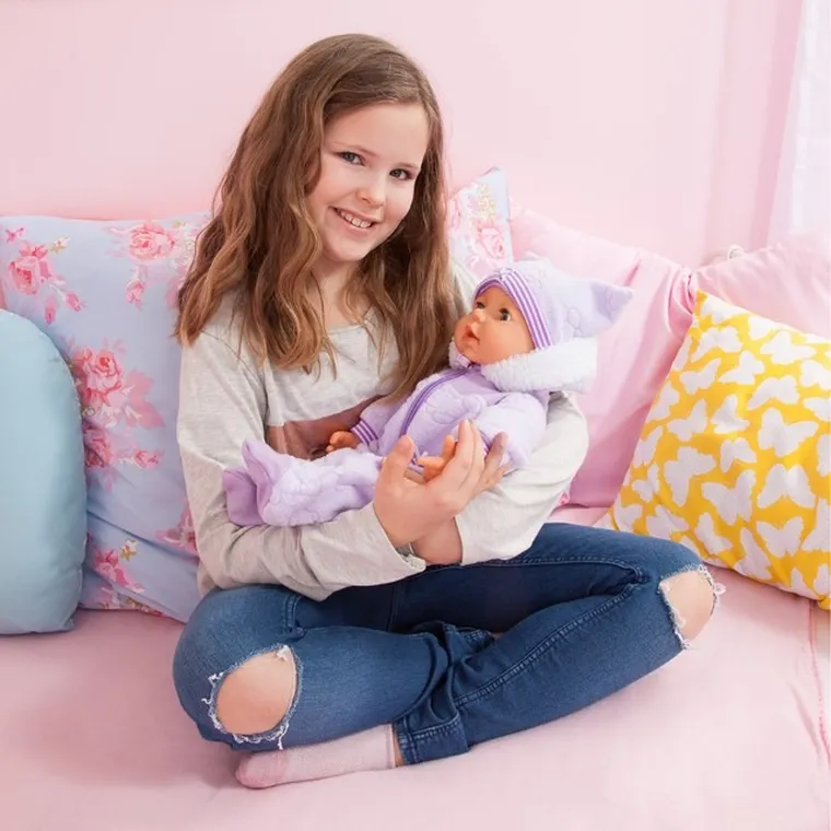 Bayer Design, Piccolina Magic Eyes, lalka bobas, fioletowa, 46 cm