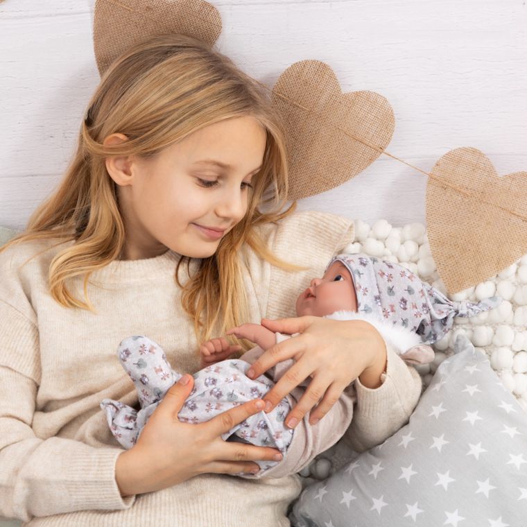 Bayer Design, Reborn, lalka bobas z butelką i smoczkiem, 38 cm