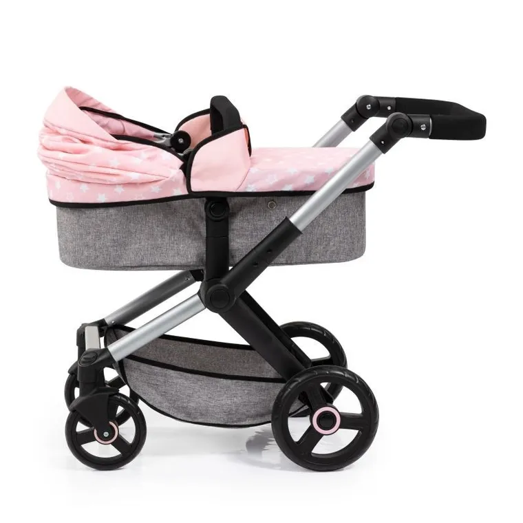 Bayer Design, Xeo Combi, głęboki wózek dla lalek z torbą, różowy
