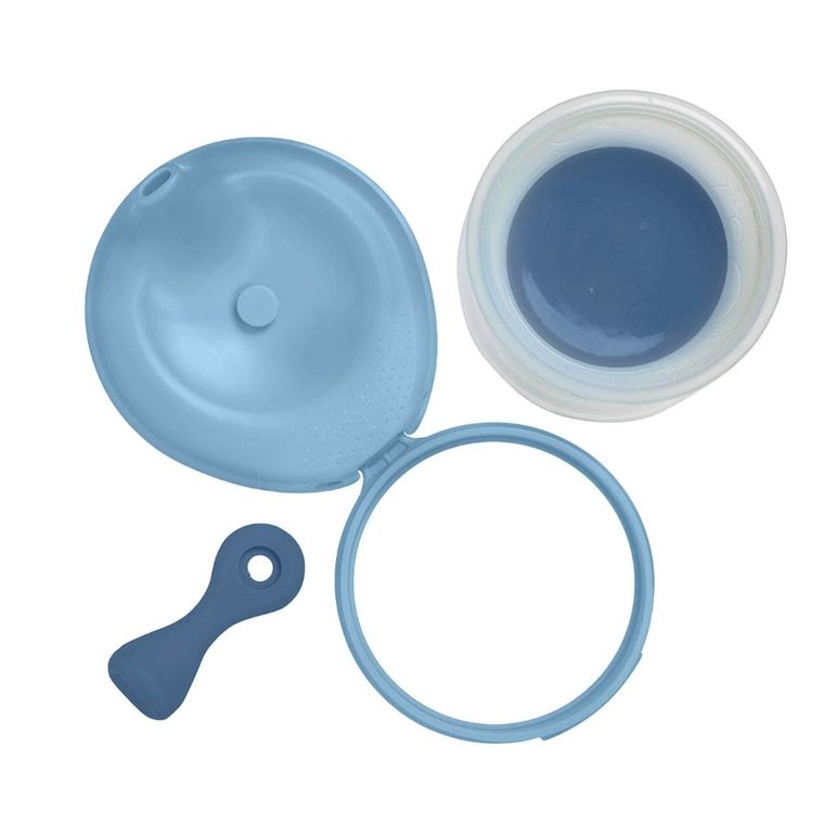 b.box, Fill+feed, silikonowa miseczka z pokrywką do karmienia, Lullaby Blue