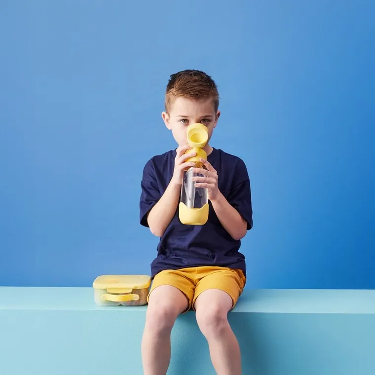 b.box, Lemon Twist, butelka na wodę tritanowa ze słomką, 600 ml