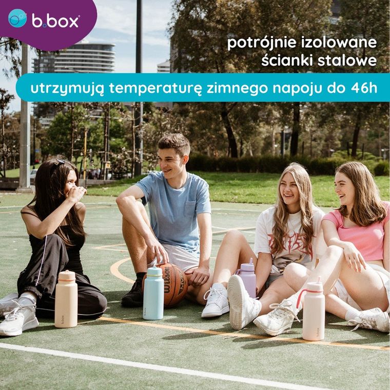 b.box, Lime Time, butelka termiczna ze składanym ustnikiem, stal nierdzewna, 1l