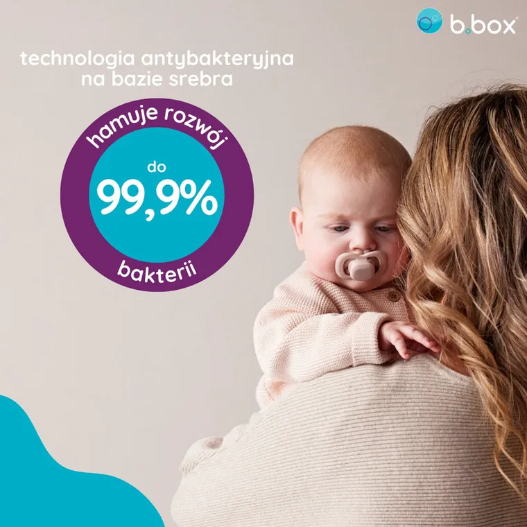 b.box, smoczek symetryczny, 0-6m, róż/latte, 2 szt.