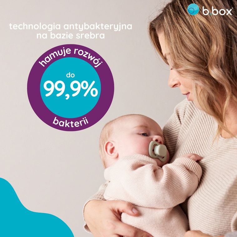 b.box, smoczek symetryczny, 0-6m, szałwia/wanilia, 2 szt.