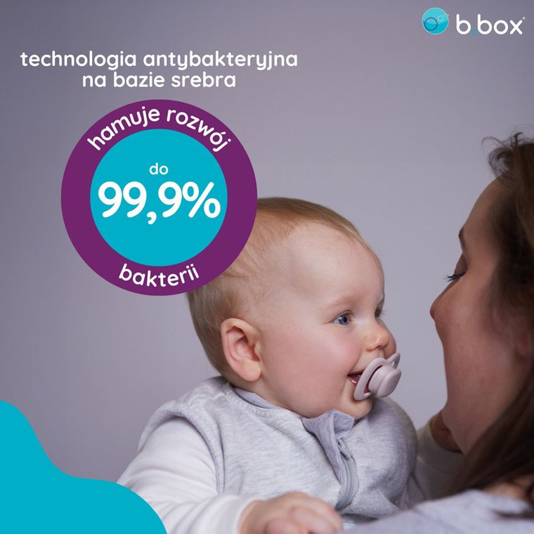 b.box, smoczek symetryczny, 6m+, róż/latte, 2 szt.