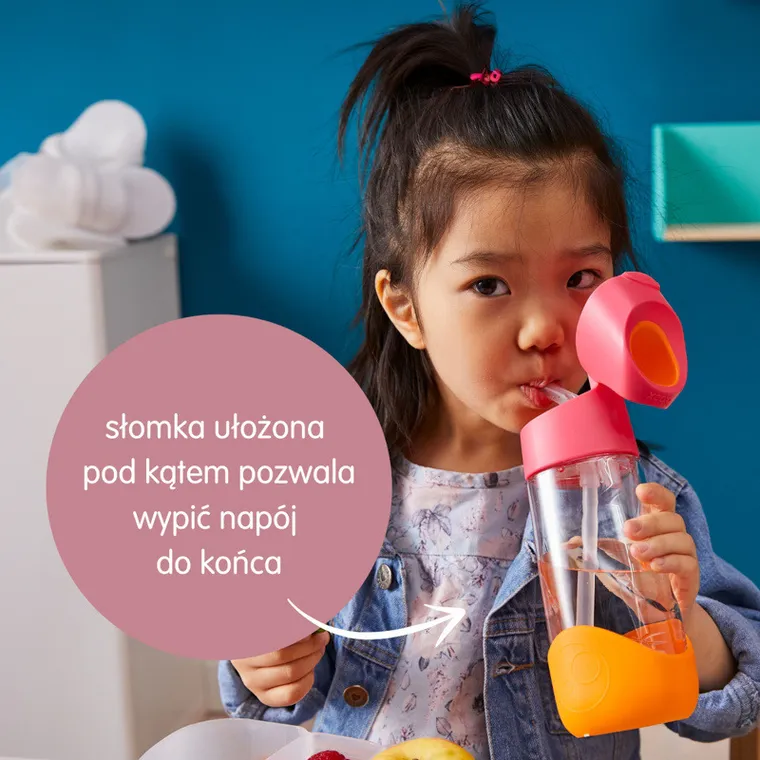 b.box, Spearmint, butelka tritanowa ze słomką, 450 ml