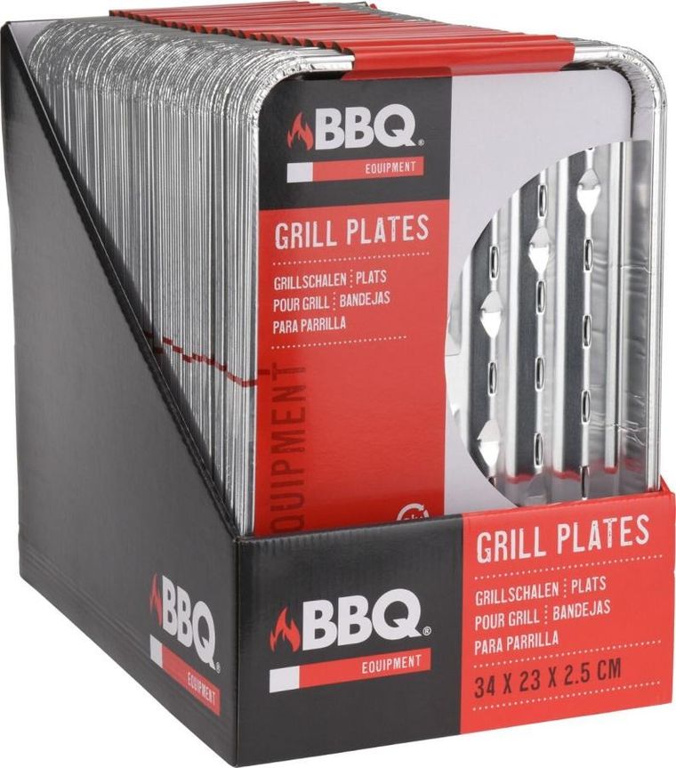 BBQ Line, aluminiowe tacki na grilla, 34-23 cm, 4 szt.
