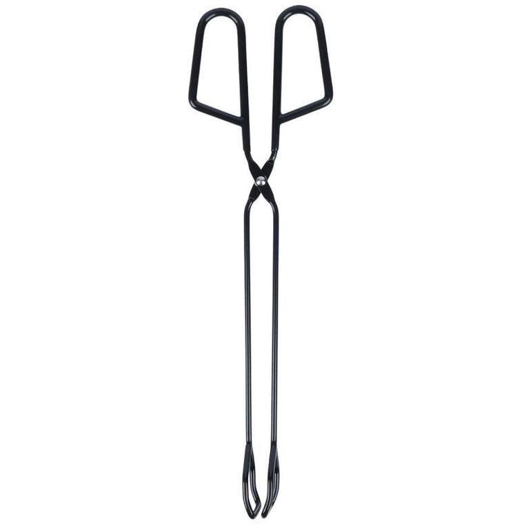 BBQ, szczypce grillowe, metalowe, czarne, 31.5 cm