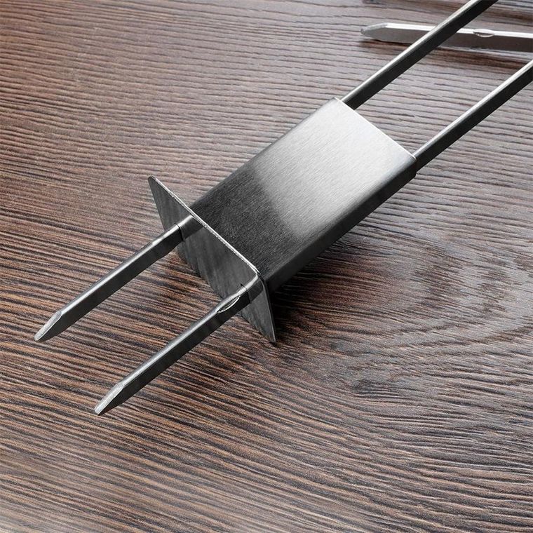 BBQ, szpikulce do szaszłyków, stalowe podwójne, 36 cm, 4 szt.