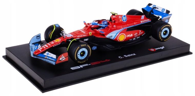Bburago, Ferrari SF-24 Gp Miami 2024 Carlos Sainz, Bolid F1, model pojazdu, 1:43