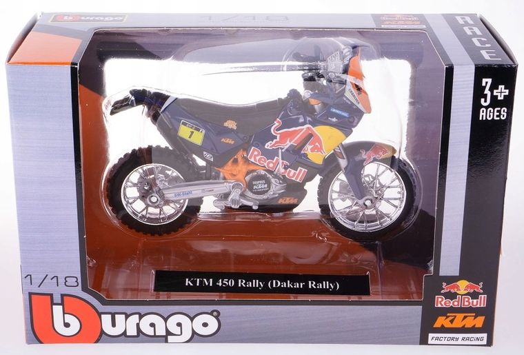 Bburago, KTM 450 Rally, pojazd, model metalowy, 1:18