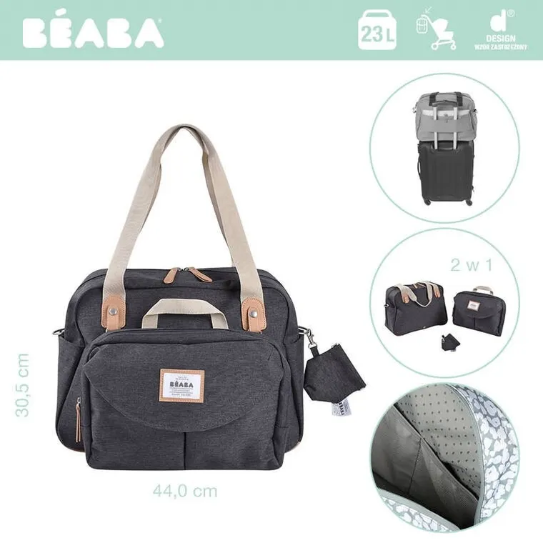 Beaba, Geneva II, torba dla mamy, Dark heather grey