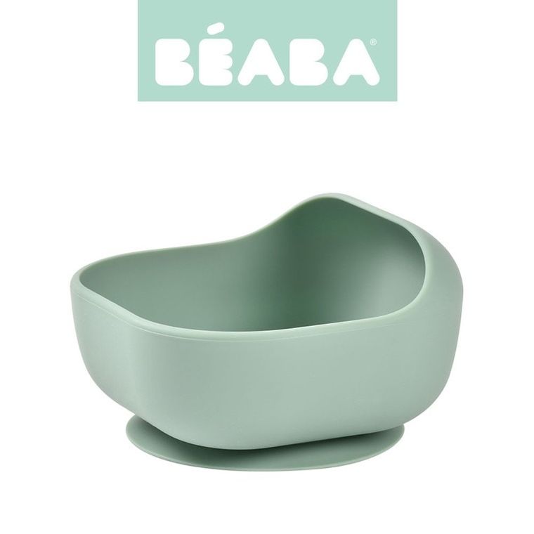 Beaba, silikonowa miseczka z przyssawką, sage green