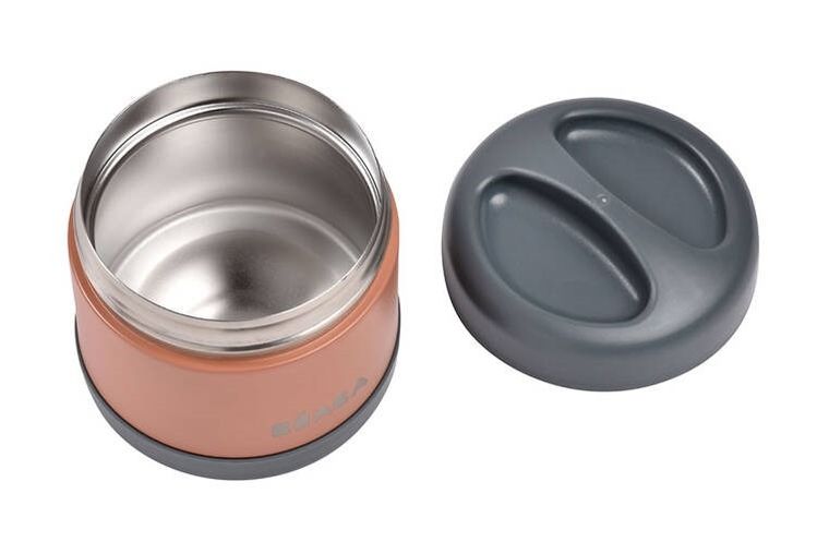 Beaba, termos obiadowy ze stali nierdzewnej, Mineral Grey/Terracotta, 500 ml