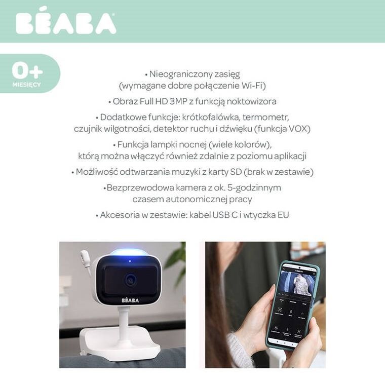 Beaba, ZEN, niania elektroniczna, Nomad White