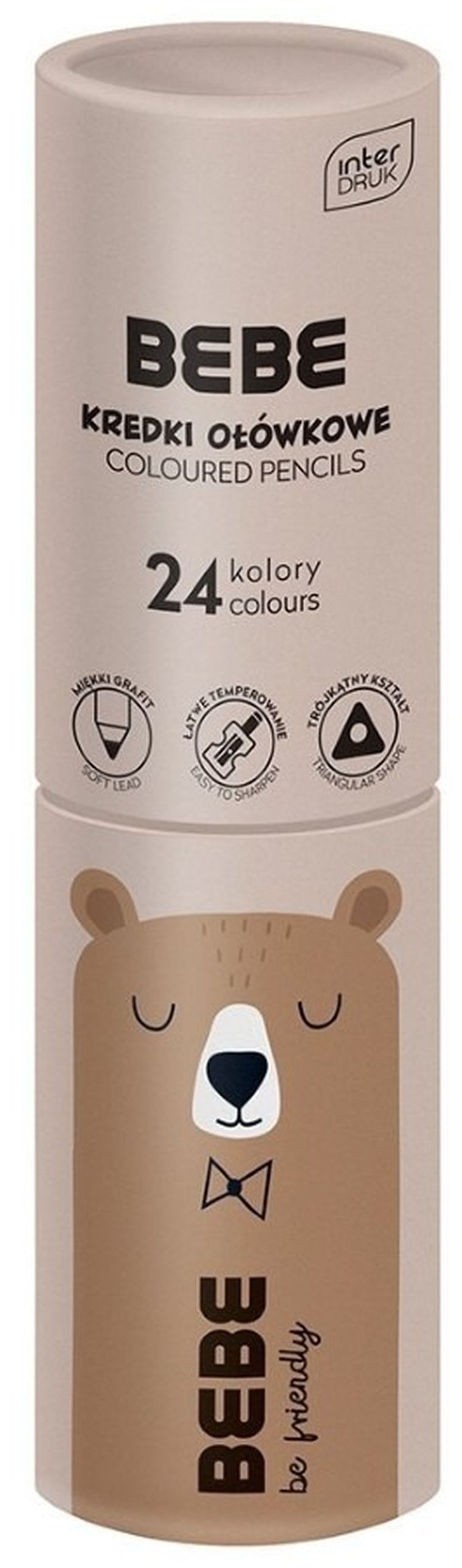 Bebe, kredki ołówkowe w tubie, 24 kolory