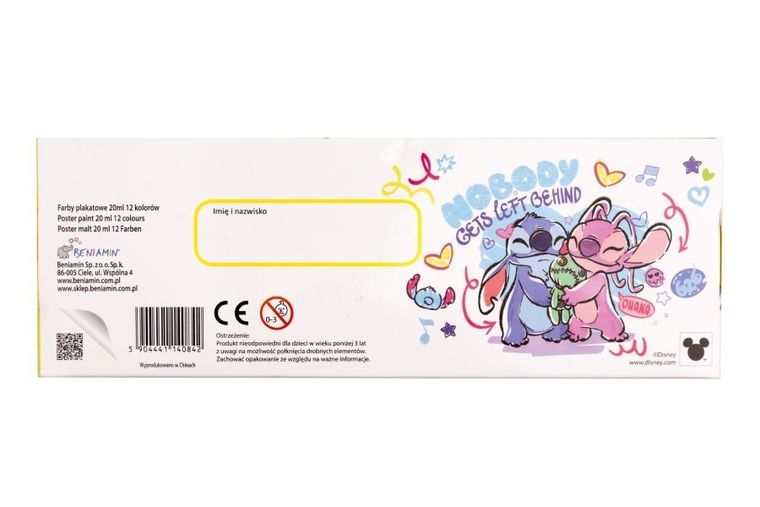 Beniamin, Lilo i Stitch, farby plakatowe, 12 kolorów
