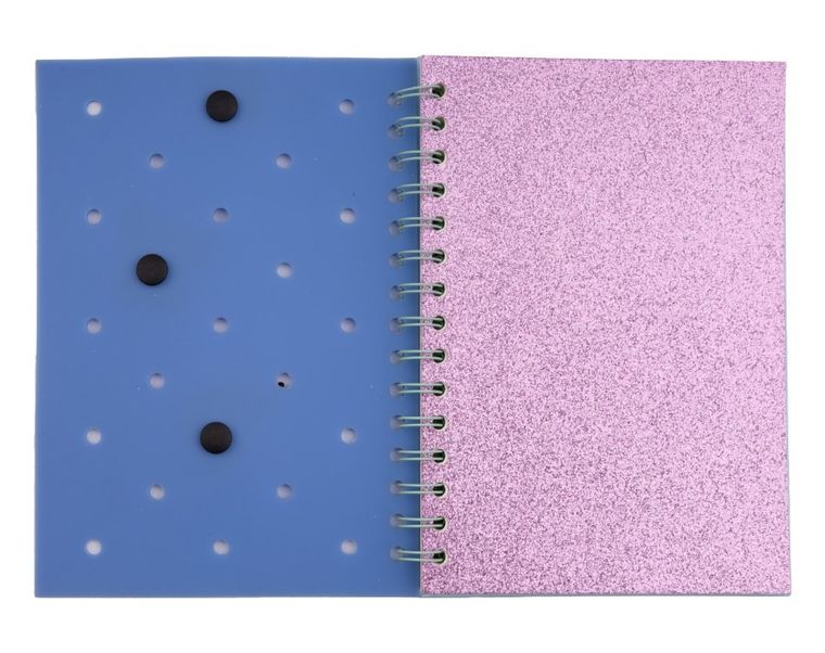 Beniamin, Lilo i Stitch, notes na spirali z przypinkami, A5, 80 kartek, kratka, niebieski, 1 szt.