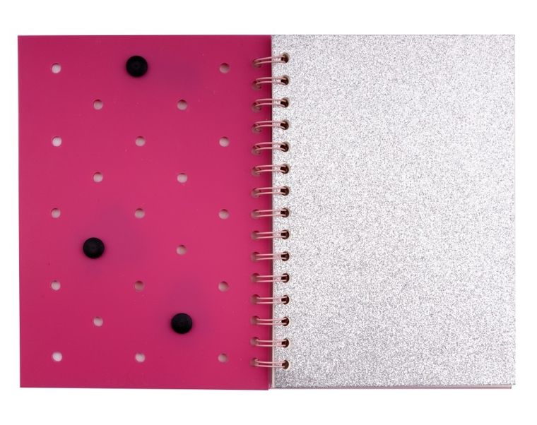 Beniamin, Lilo i Stitch, notes na spirali z przypinkami, A5, 80 kartek, kratka, różowy, 1 szt.