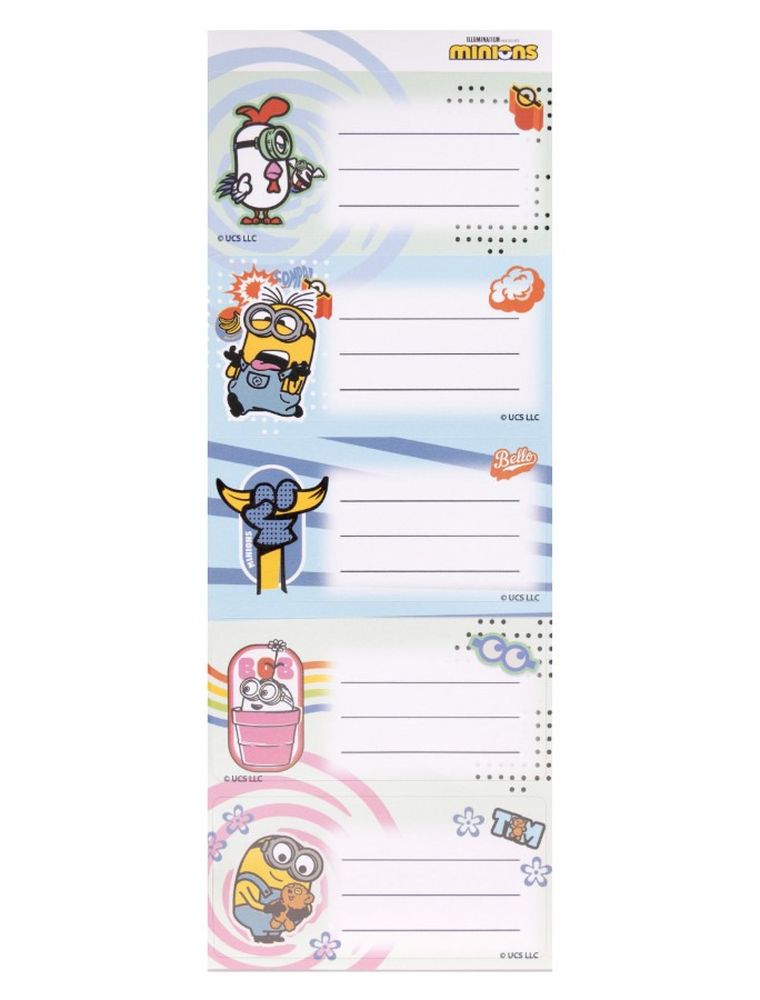 Beniamin, Minionki, naklejki na zeszyty