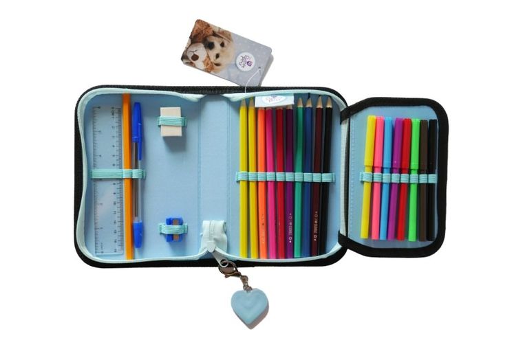 Beniamin, piórnik jednokomorowy, z wyposażeniem, Pies