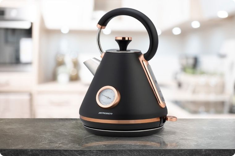 Berdsen, czajnik elektryczny z termometrem, czarny, 1.7l, BD-701