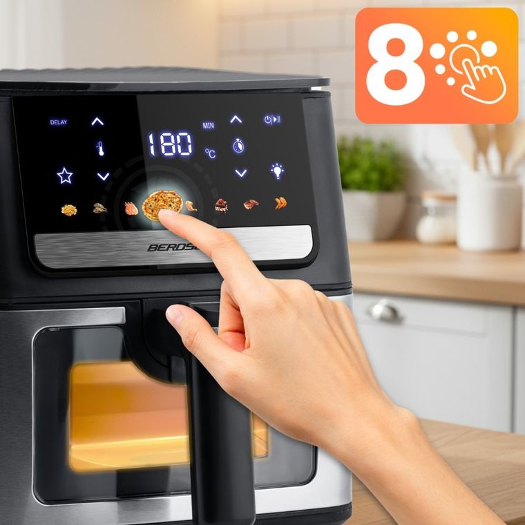 Berdsen, frytkownica beztłuszczowa, air fryer, 1700W, czarny, 6,5l, BD-655