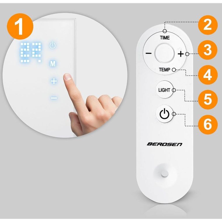 Berdsen, grzejnik na podczerwień, promiennik podczerwieni, 800W, pilot, WiFi, aplikacja, BD-987