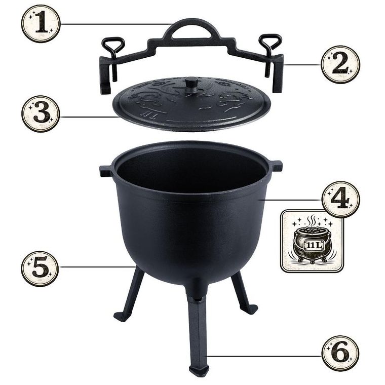 Berdsen, kociołek żeliwny, 11l