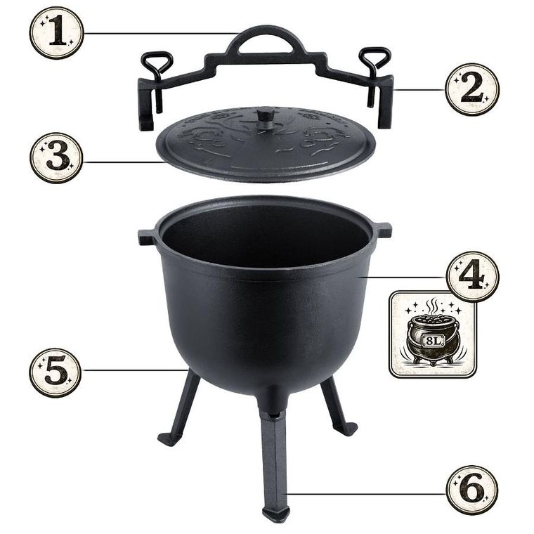 Berdsen, kociołek żeliwny, 8l