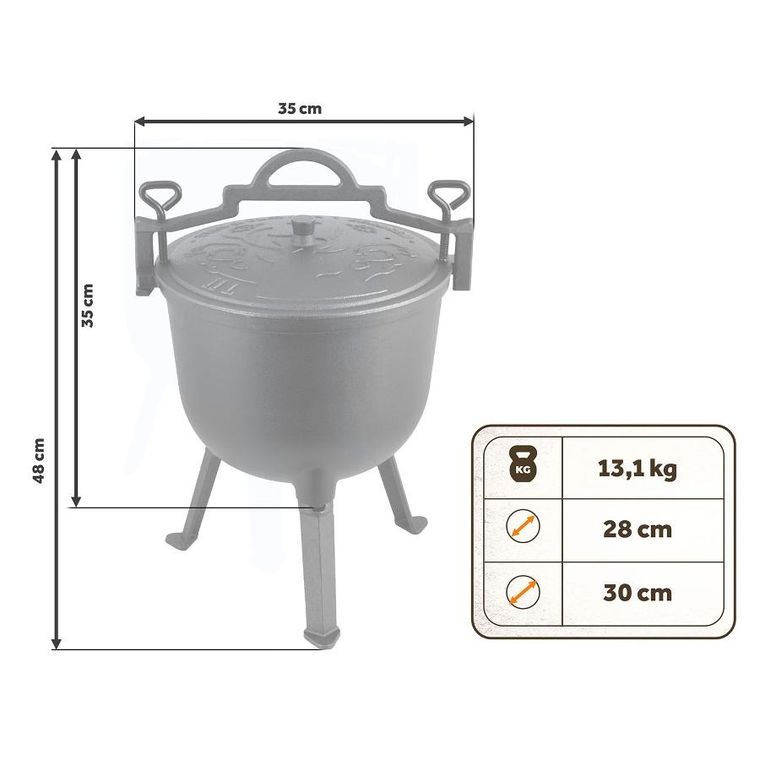 Berdsen, kociołek żeliwny, emaliowany, 11l