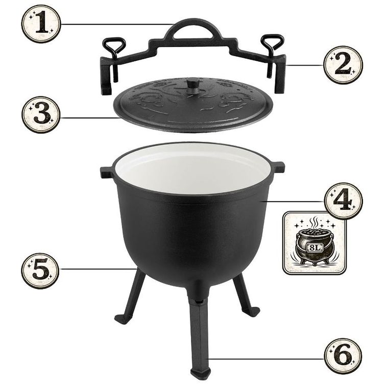 Berdsen, kociołek żeliwny, emaliowany, 8l